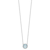 Sterling Silver 925 Blue Topaz Necklace with Rhodium-Plating Elegance